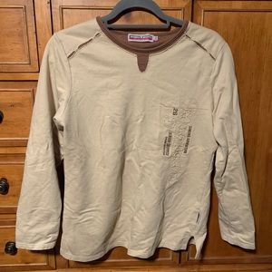 EUC MANTEDN BEIGE TOP, large (juniors)
